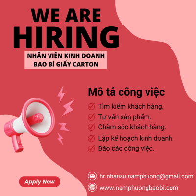 công ty bao bi giấy carton tuyển dụng nhân viên kinh doanh